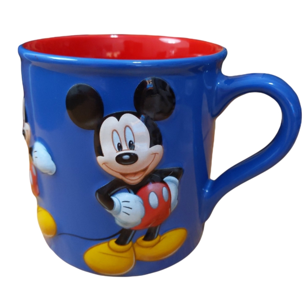 Disney Store Blue Mickey Mouse 2D Mug 4" Tall
